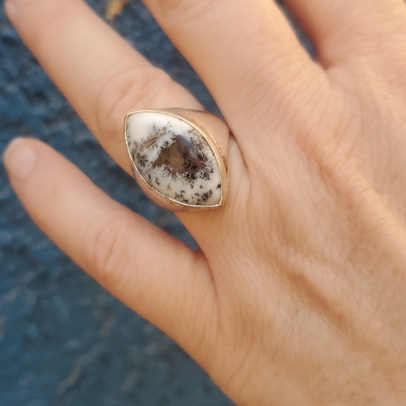 New Men's Dendritic Opal 925 Silver Ring. - Picture 8 of 10